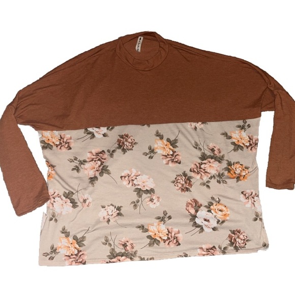Vanilla Bay Women’s Long Sleeved Blouse Size Large Floral Print Relaxed - Picture 1 of 5